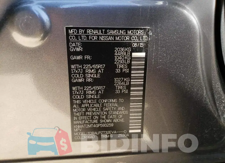 KNMAT2MT4GP593259 Photo# 14