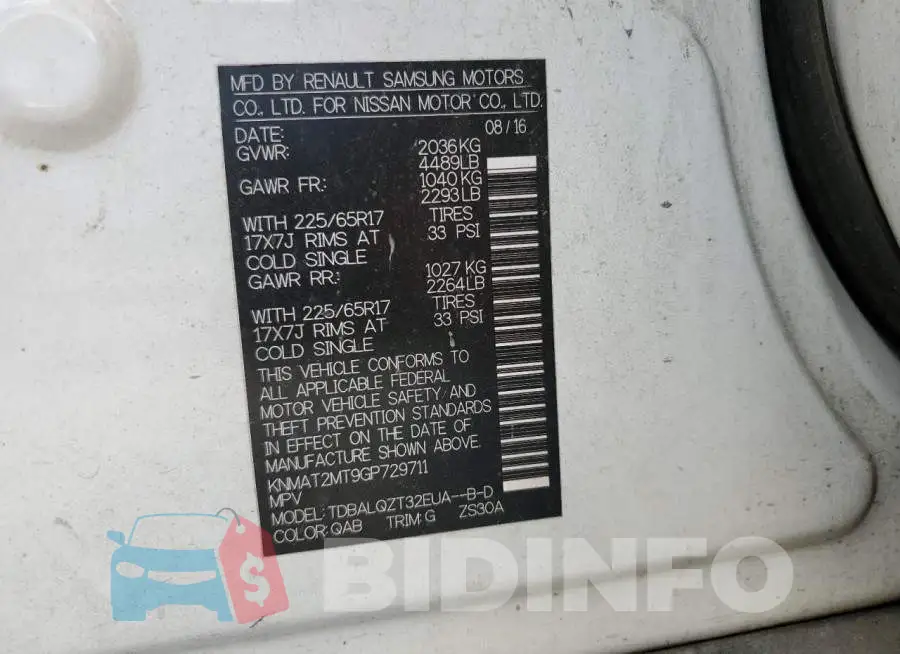 KNMAT2MT9GP729711 Photo# 14