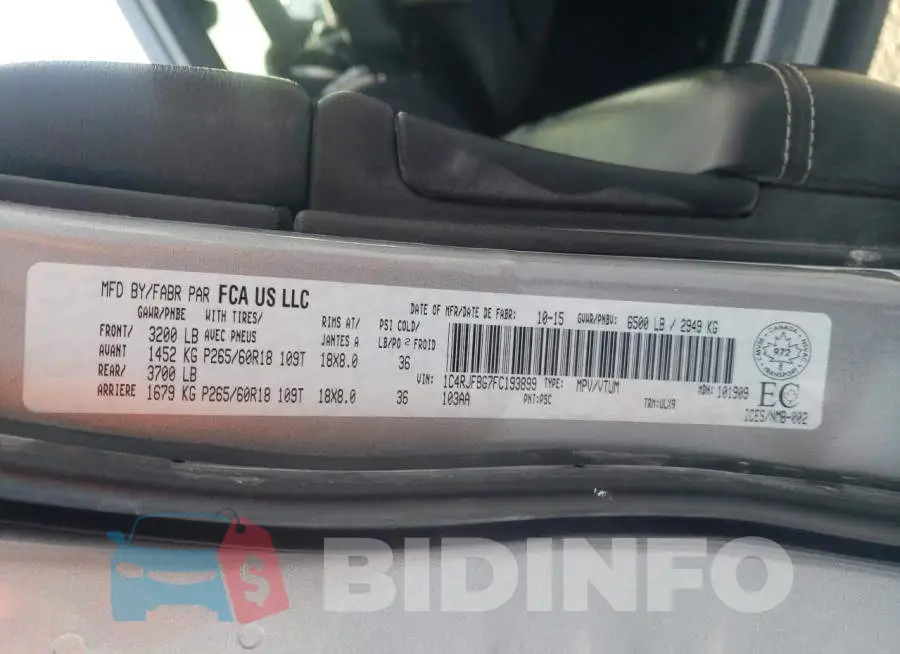 1C4RJFBG7FC193899 Photo# 13