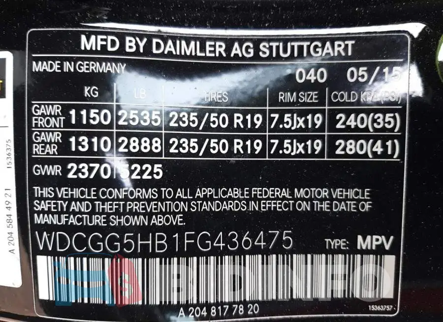 WDCGG5HB1FG436475 Photo# 12