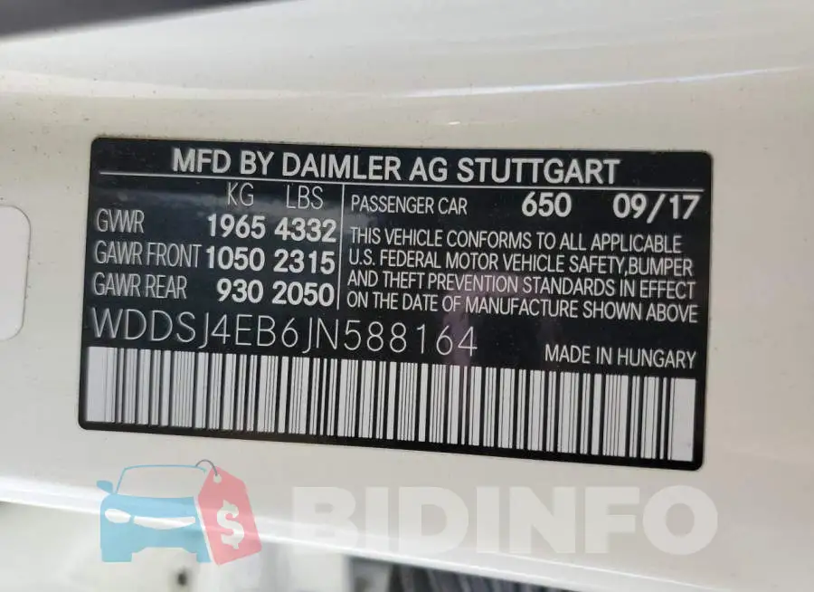 WDDSJ4EB6JN588164 Photo# 12