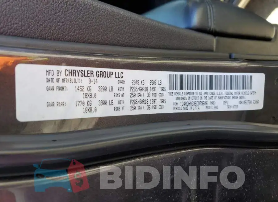1C4RDHAG3EC979606 Photo# 13