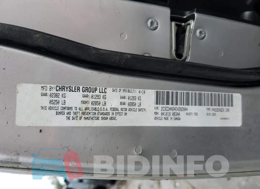 2C3CDXAG4EH282804 Photo# 13