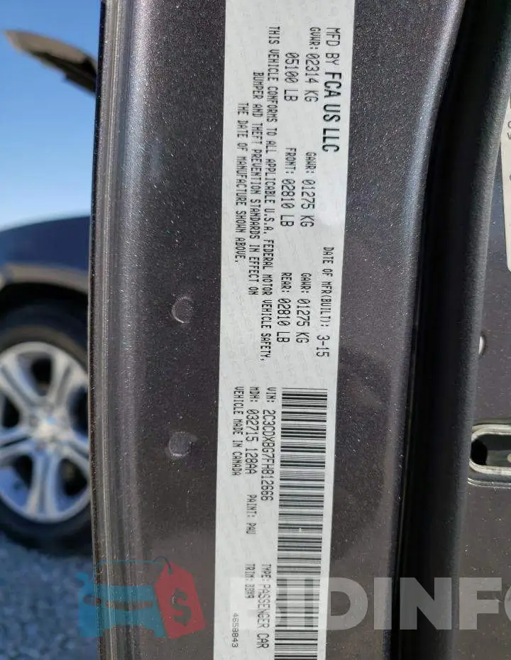 2C3CDXBG7FH812666 Photo# 12