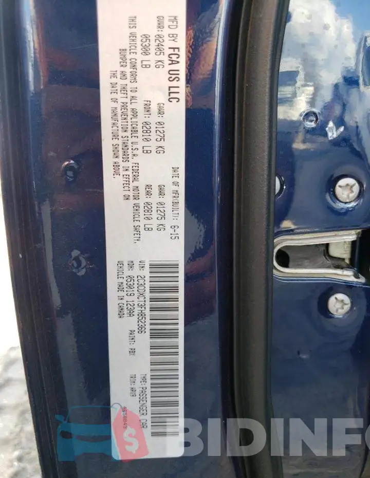 2C3CDXCT3FH852366 Photo# 12