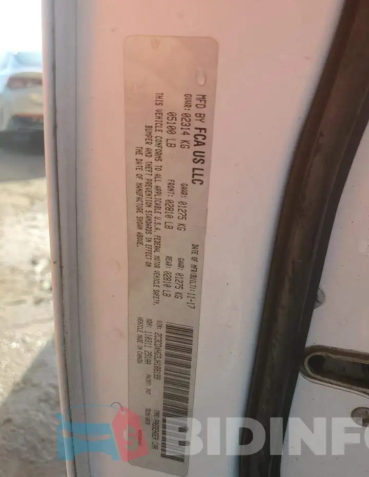 2C3CDXHG3JH188199 Photo# 12