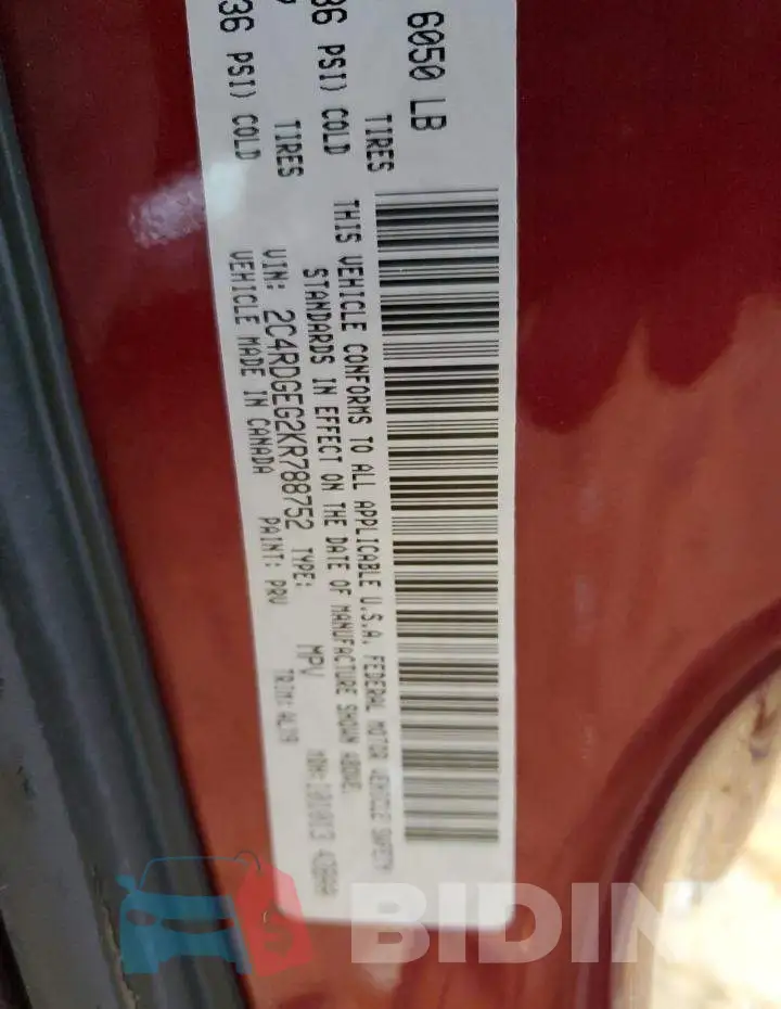 2C4RDGEG2KR788752 Photo# 13