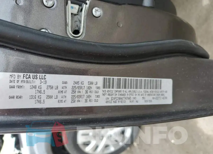 3C4PDCAB4KT747045 Photo# 12