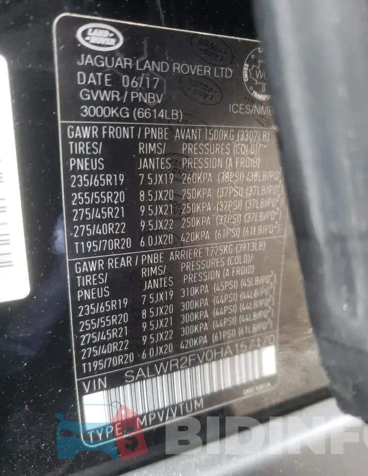 SALWR2FV0HA157170 Photo# 13