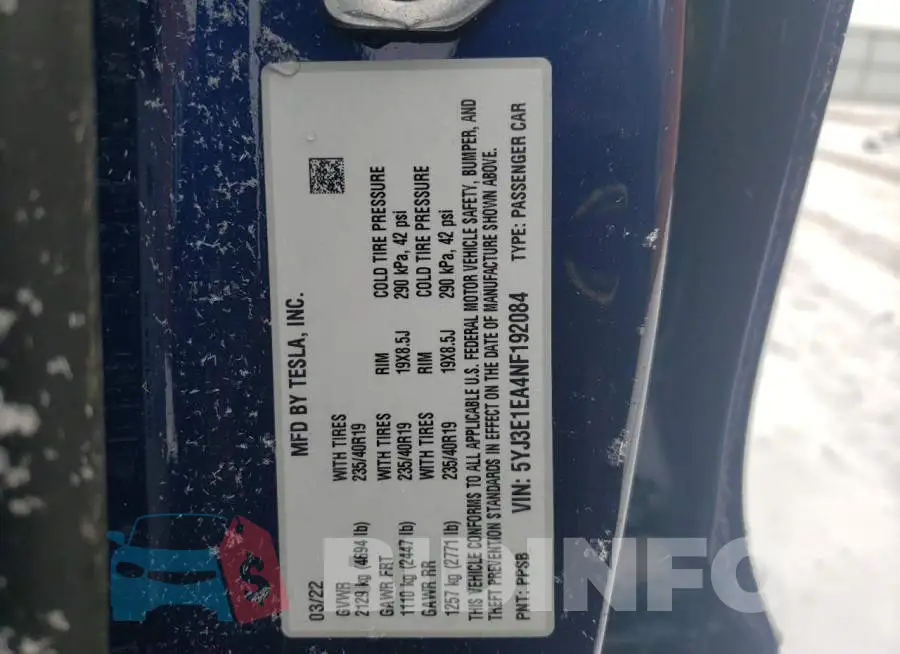 5YJ3E1EA4NF192084 Photo# 12