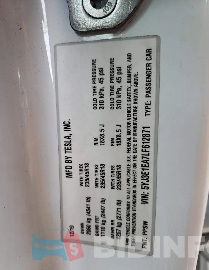 5YJ3E1EA7LF612871 Photo# 13