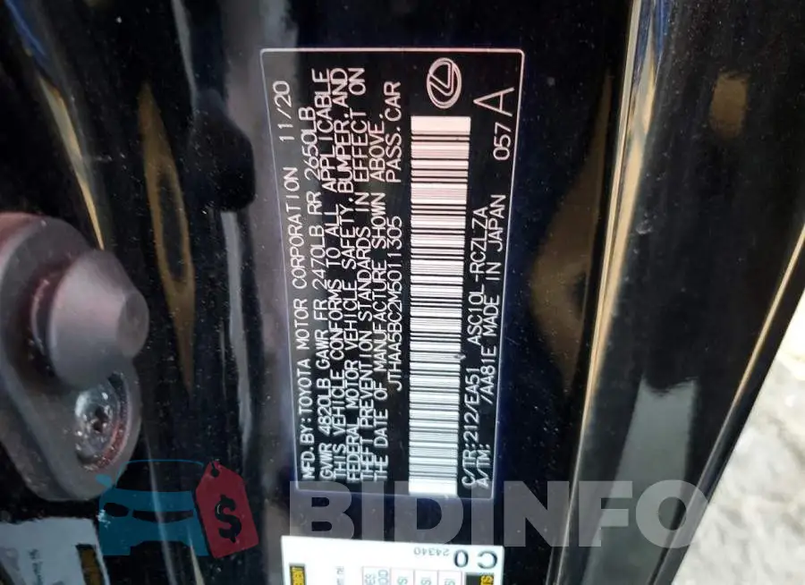 JTHAA5BC2M5011305 Photo# 12