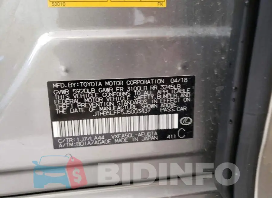 JTHB5LFF5J5003437 Photo# 12