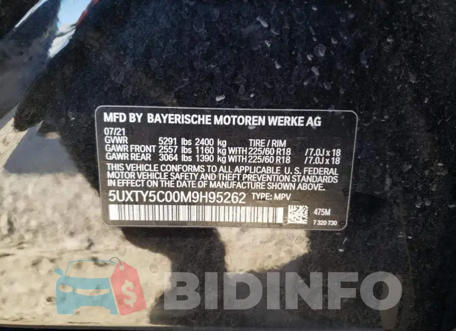 5UXTY5C00M9H95262 Photo# 12