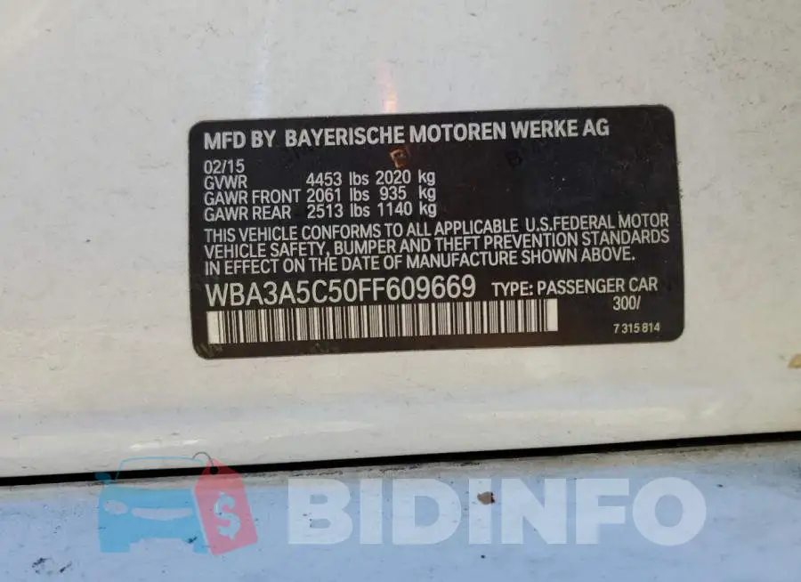 WBA3A5C50FF609669 Photo# 12