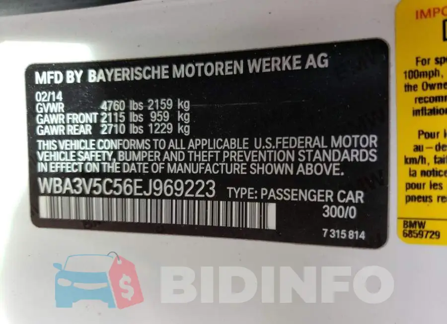 WBA3V5C56EJ969223 Photo# 12