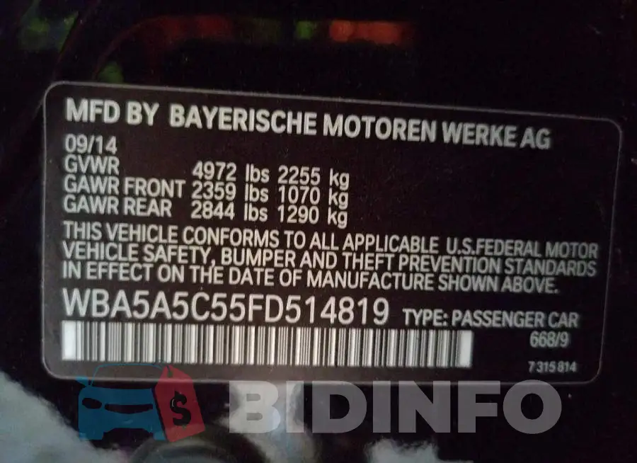WBA5A5C55FD514819 Photo# 12