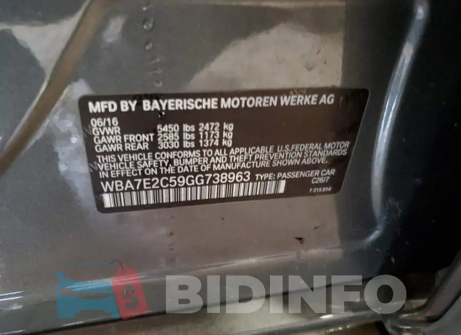 WBA7E2C59GG738963 Photo# 12