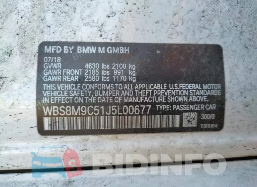 WBS8M9C51J5L00677 Photo# 12