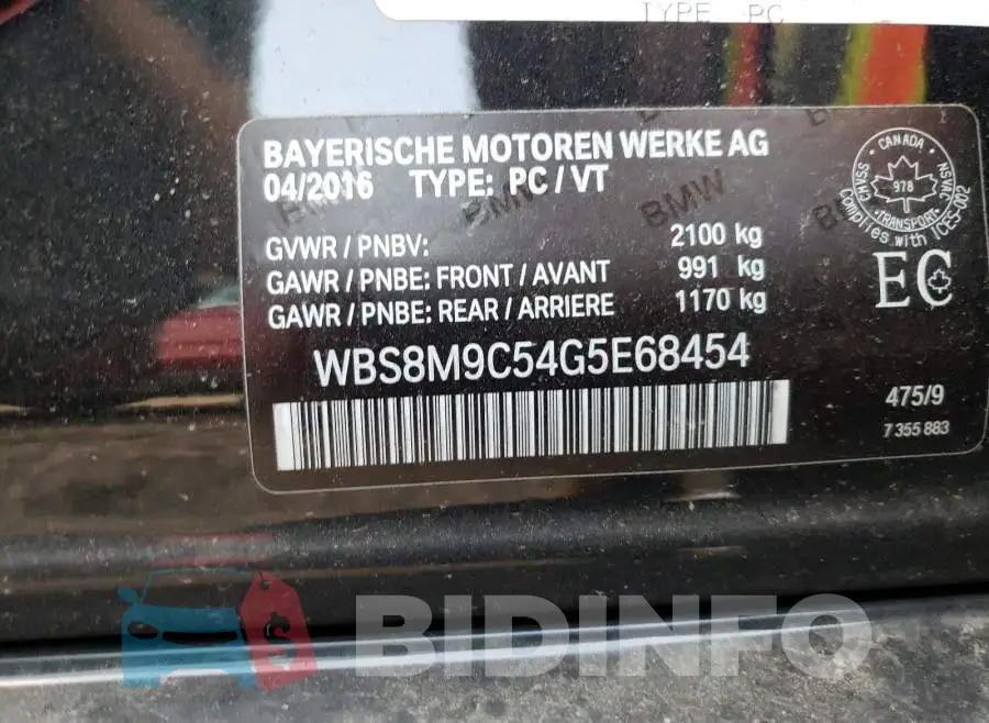 WBS8M9C54G5E68454 Photo# 10