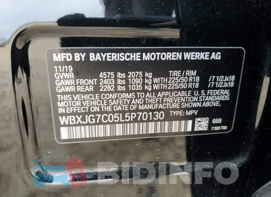 WBXJG7C05L5P70130 Photo# 13