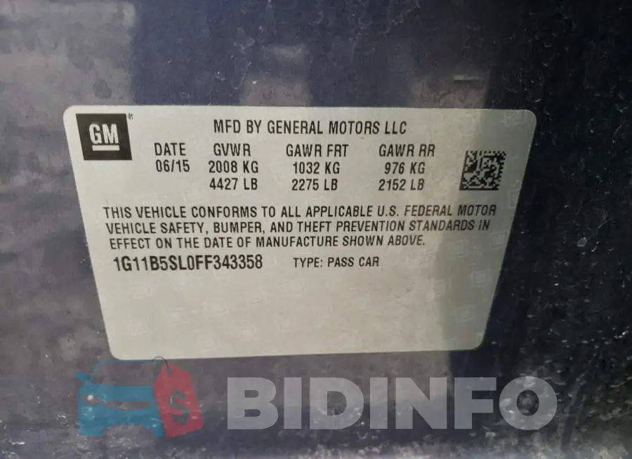 1G11B5SL0FF343358 Photo# 12