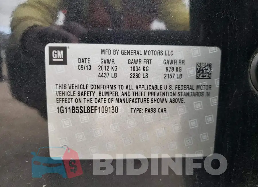 1G11B5SL8EF109130 Photo# 10
