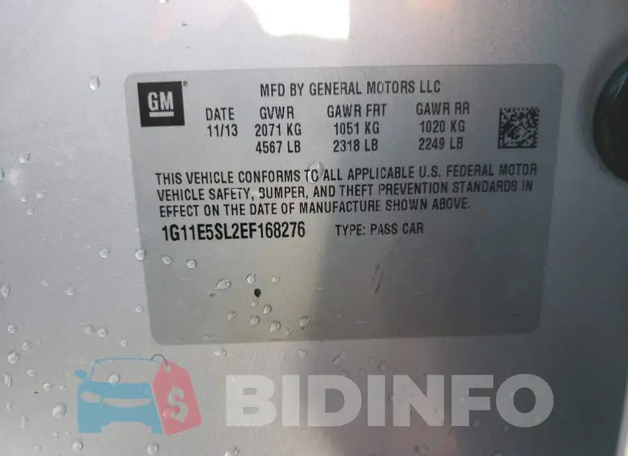 1G11E5SL2EF168276 Photo# 13