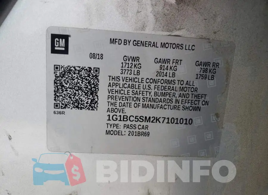 1G1BC5SM2K7101010 Photo# 12