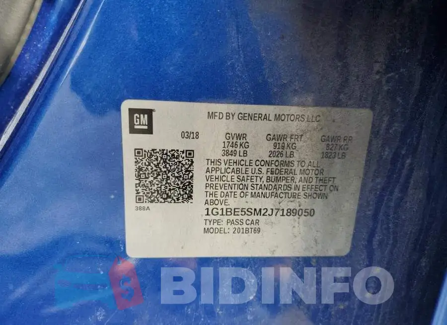 1G1BE5SM2J7189050 Photo# 13