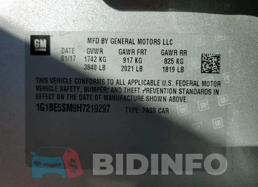 1G1BE5SM9H7219297 Photo# 10