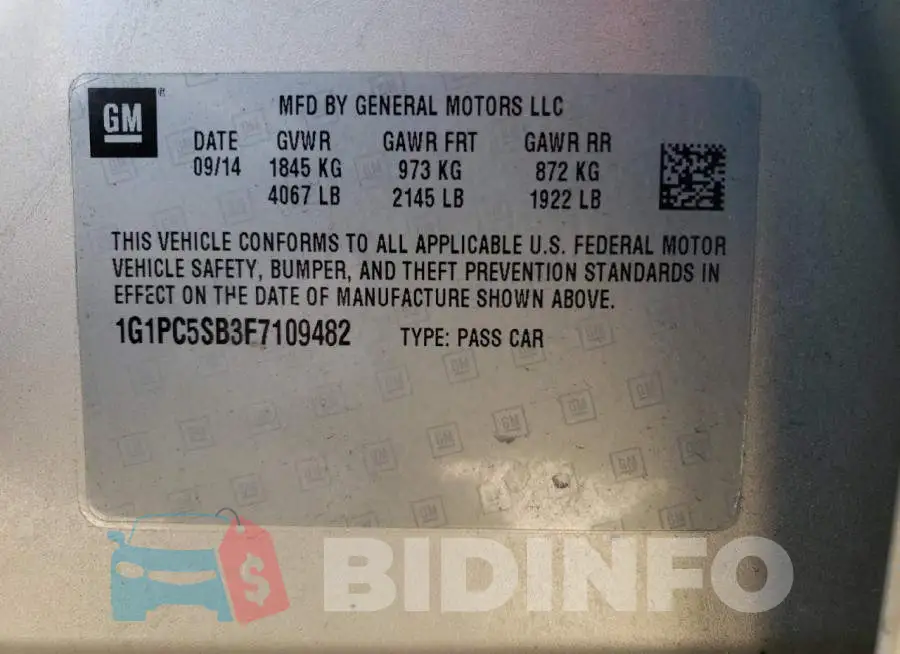1G1PC5SB3F7109482 Photo# 13