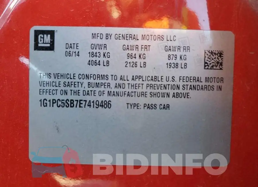 1G1PC5SB7E7419486 Photo# 12