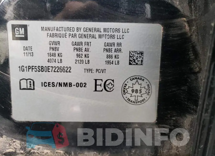 1G1PF5SB0E7226622 Photo# 13