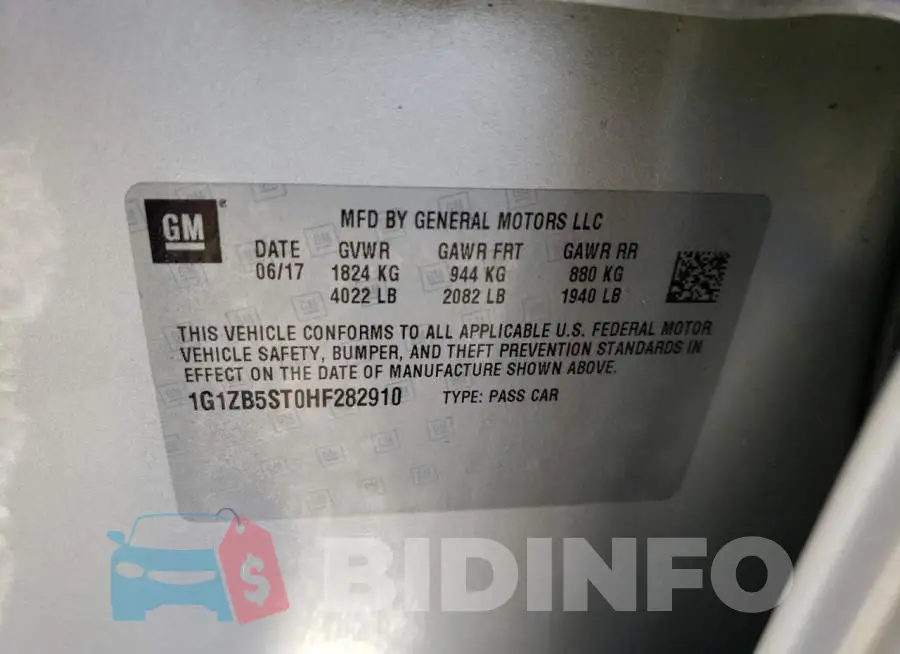 1G1ZB5ST0HF282910 Photo# 12