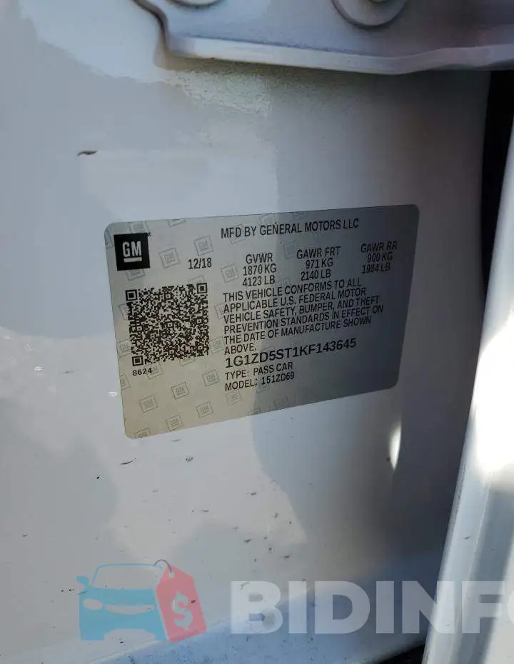 1G1ZD5ST1KF143645 Photo# 12