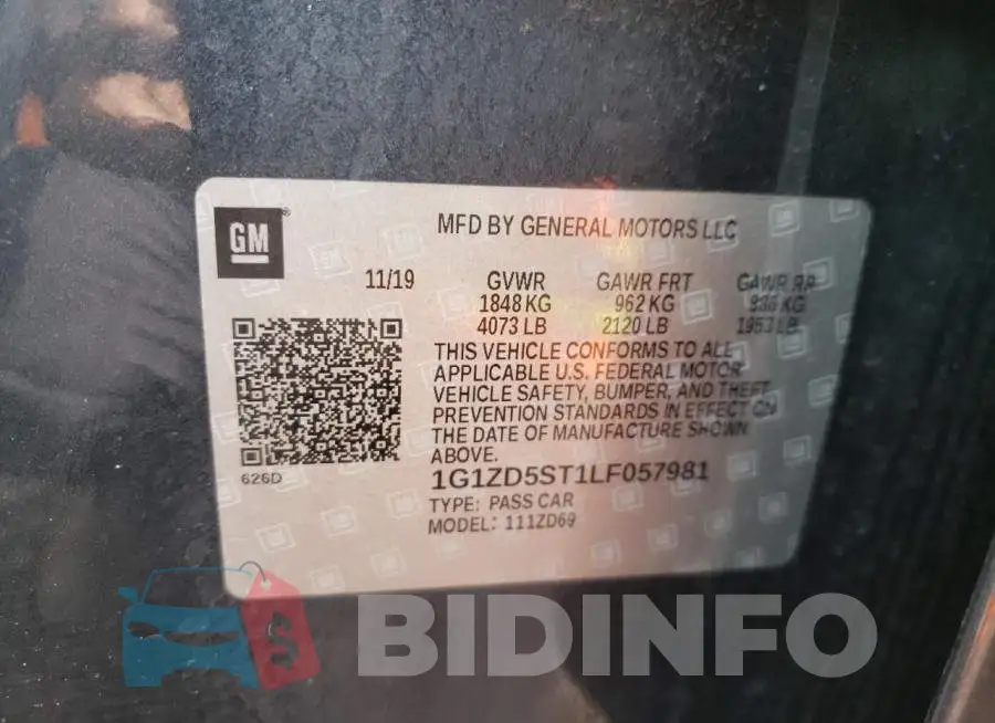 1G1ZD5ST1LF057981 Photo# 13