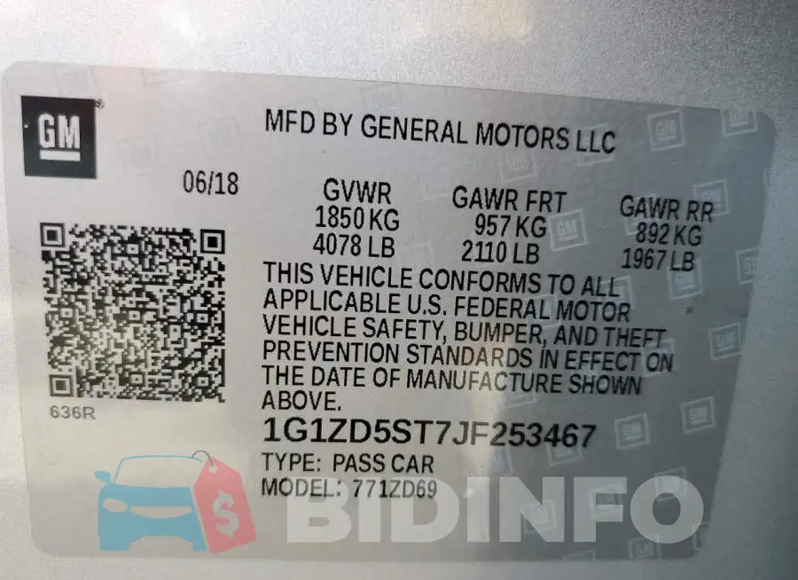 1G1ZD5ST7JF253467 Photo# 10