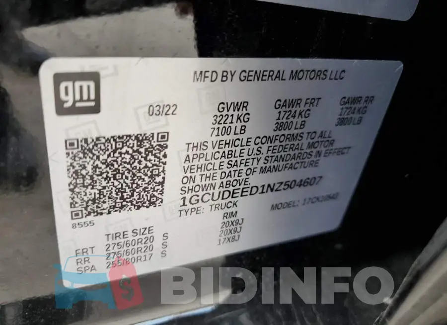 1GCUDEED1NZ504607 Photo# 13