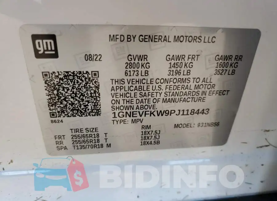 1GNEVFKW9PJ118443 Photo# 13