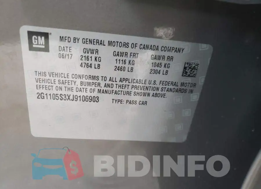2G1105S3XJ9106903 Photo# 13
