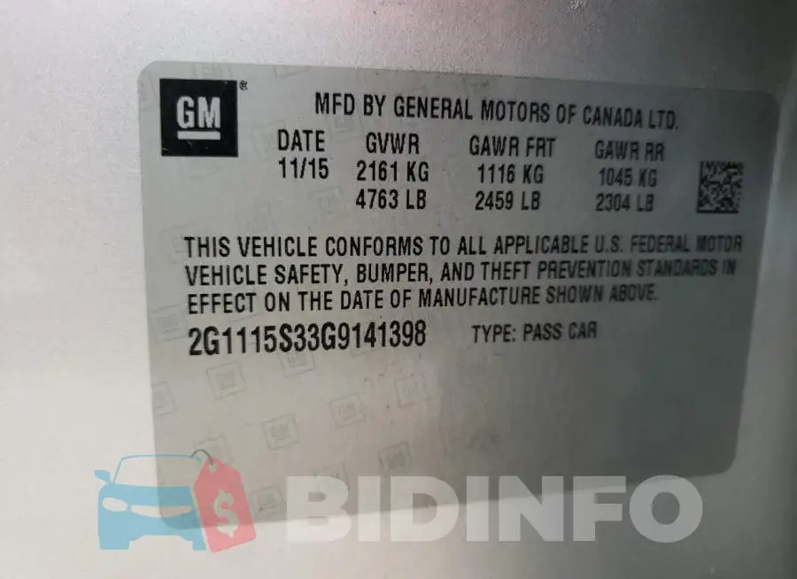 2G1115S33G9141398 Photo# 13