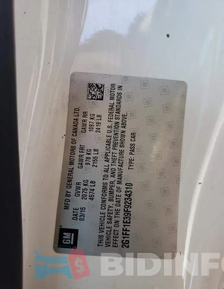 2G1FF1E39F9234310 Photo# 12