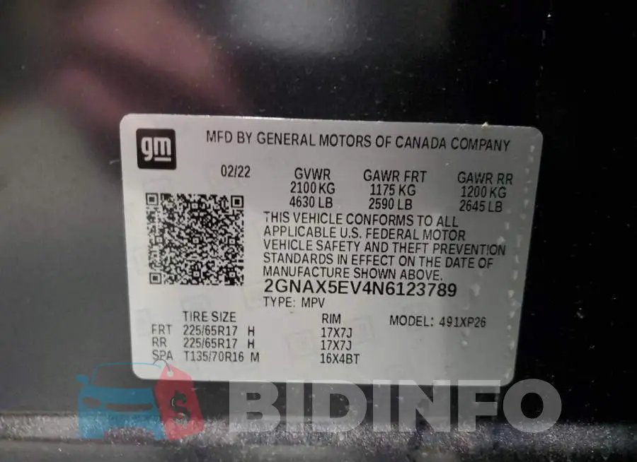 2GNAX5EV4N6123789 Photo# 13