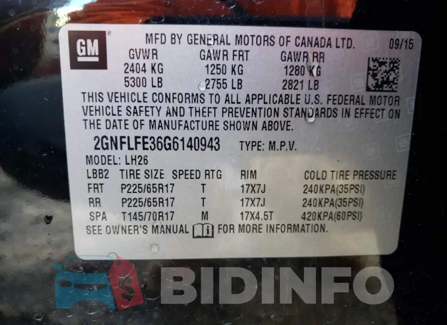2GNFLFE36G6140943 Photo# 13