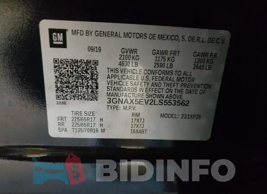 3GNAX5EV2LS553562 Photo# 13