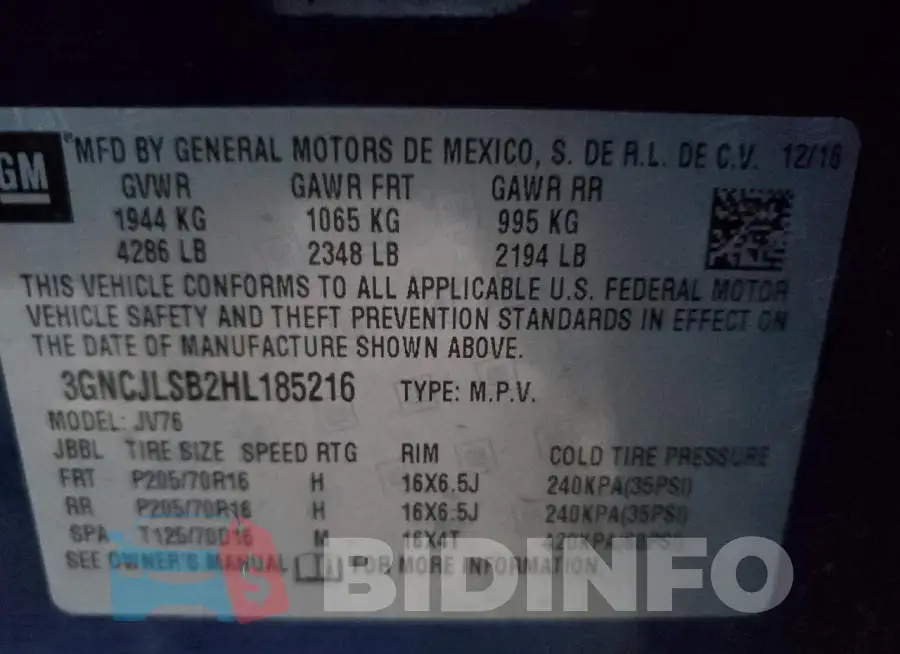 3GNCJLSB2HL185216 Photo# 13