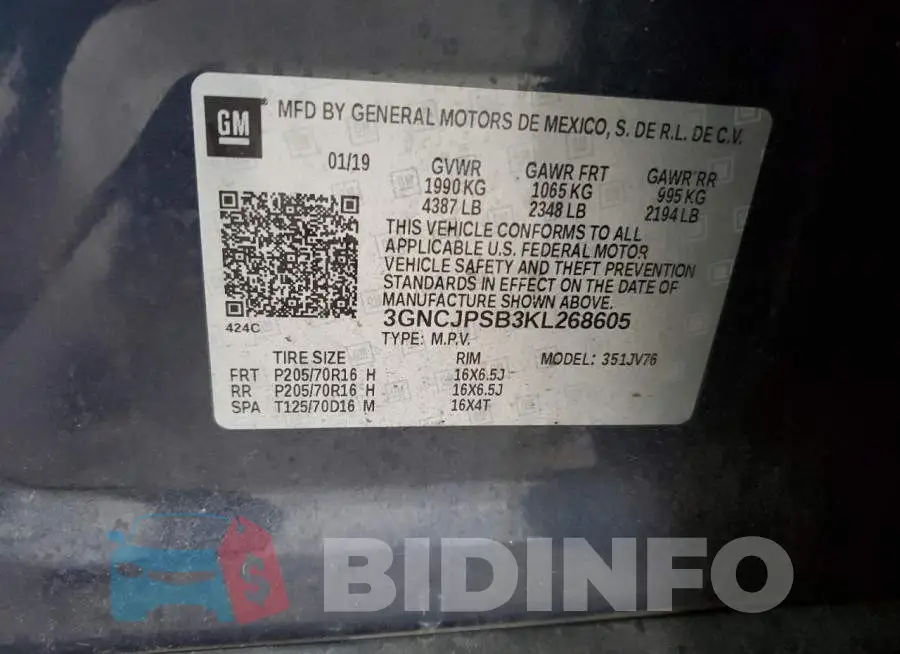 3GNCJPSB3KL268605 Photo# 14