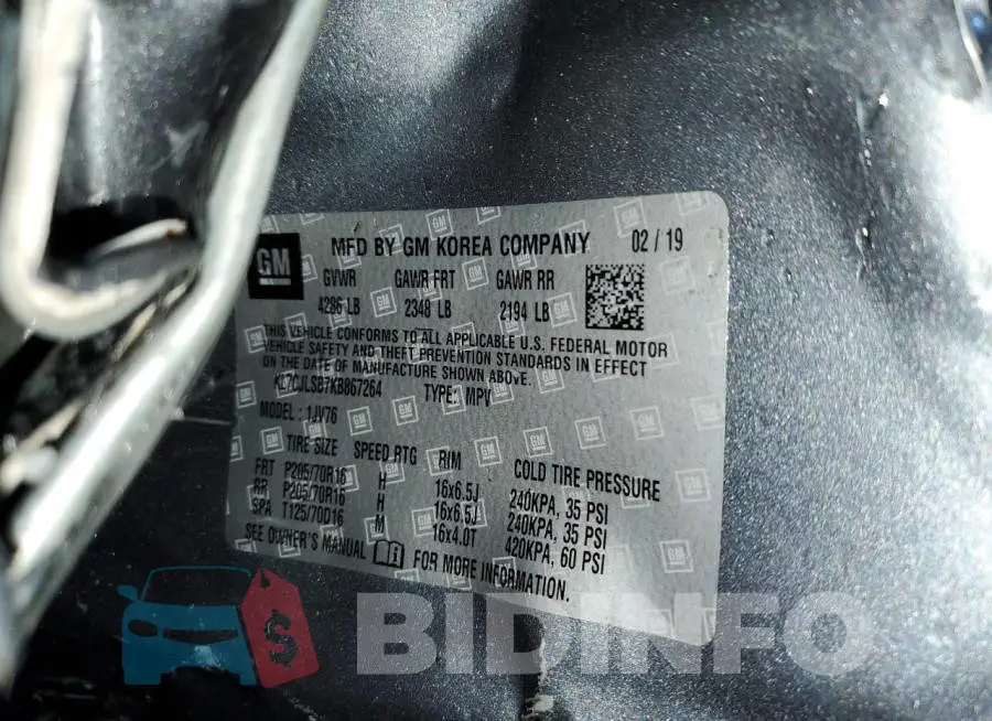 KL7CJLSB7KB867264 Photo# 13