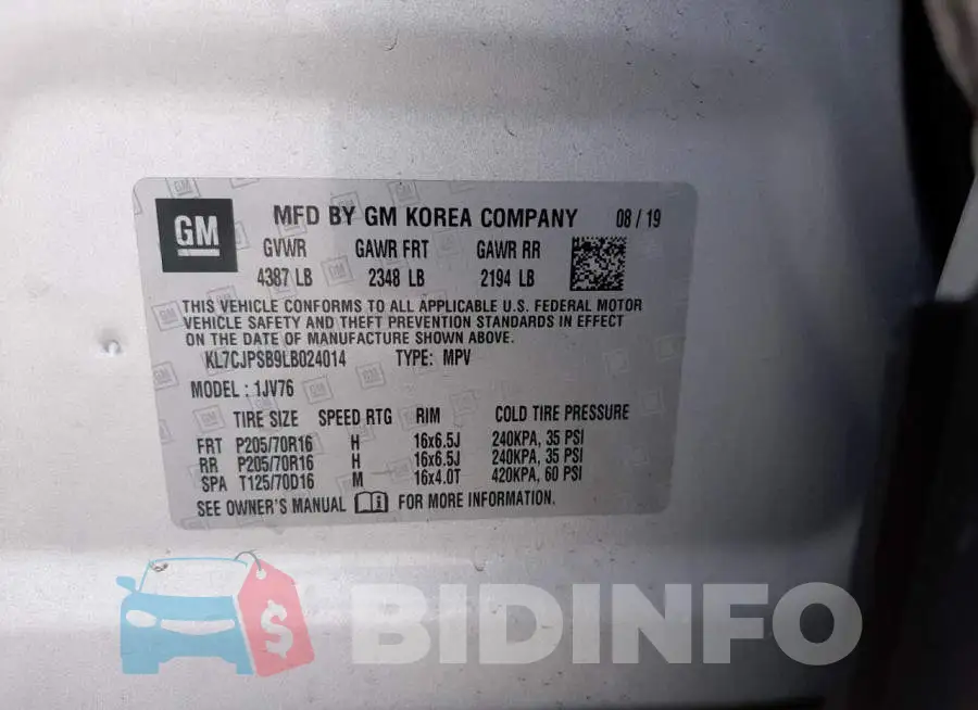 KL7CJPSB9LB024014 Photo# 12